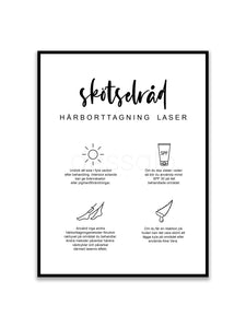 Skötselråd Hårborttagning Laser Poster